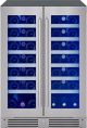 Zephyr - Presrv 42-Bottle Built in/Freestanding Wine Cooler with Dual Temperature Zone and French Doors - Stainless Steel/Glass