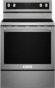 KitchenAid - 6.4 Cu. Ft. Self-Cleaning Freestanding Electric Convection Range - Stainless steel