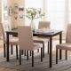 Baxton Studio Andrew 9-Grids 5-Piece Beige Fabric Upholstered Dining Set 5255-6809-HD