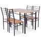 Boyel Living 5-Piece Natural Walnut Wood Dining Table Set with 4 Chairs HYSN-55389NA