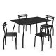 Costway Modern 5-Piece Wood Black Armless Chair GHMHSKU01104