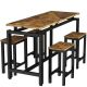 mieres Classic 5-Pieace Dining Table Set with 1-Rectangular Table and 4-Chairs Wood Top and Metal Frame WYZW368357551