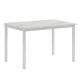 mieres Modern Style 5-Piece Bright White Rectangle Faux Marble Top Dining Table Set with 4 Cream Faux Leather Dining Chairs WDW36842925