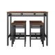 YOFE 5-Piece Rustic Brown Particle Board Top Dining Table Set (Seats 4), Kitchen Counter Height Table Chair Set with 4-Stools CamyBN-GI40680W1162-Dset01