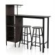 ANGELES HOME 3-Piece Bar Table and 2 Chairs with 6-Bottle Wine Rack, Reinforced Structure 108CKJV669BN