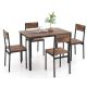 Costway 5-Piece Rectangle Rustic Brown Wood Top Dining Room Set Seats 4 HCST00365