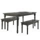 Best Master Furniture Demi 3-Piece Weathered Gray Wood Dinette Set Seats 4 DEMI3