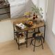 Noble House Kershi 3-Piece Antique Brown Finish Iron Frame Dining Table Set for 2 111369