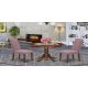 East West Furniture 3-Piece Mahogany Finish Solid Wood Top - Round Dining Room Set - Seats 4 HLCE3-MAH-10-440-HD