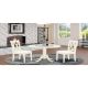 East West Furniture 3-Piece Buttermilk and Cherry Solid Wood Top-Round Dining Room Set with Dropleaf-Seats 4 DLCL3-WHI-C-440-HD