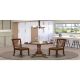 East West Furniture 3-Piece Mahogany Finish Solid Wood Top - Round Dining Room Set with Dropleaf - Seats 4 DLDA3-MAH-C-440-HD
