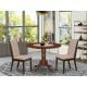 East West Furniture 3-Piece Mahogany Finish Solid Wood Top - Round Dining Room Set - Seats 4 DLLA3-MAH-04-440-HD