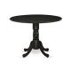 East West Furniture 3-Piece Wirebrushed Black Solid Wood Top Dining Room Set with Dropleaf (Seats-4) DMEL3-ABK-35-440-HD
