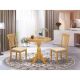 East West Furniture 3-Piece Natural Oak Finish Solid Wood Top - Dining Room Set - Seats 4 ESAV3-OAK-C-440-HD