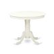 East West Furniture 3-Piece Linen White Finish Solid Wood Top - Dining Room Set with High Back - Seats 4 AMDR3-LWH-07-440-HD