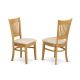 East West Furniture 3-Piece Natural Oak Finish Solid Wood Top - Round Dining Room Set - Seats-4 AMVA3-OAK-C-440-HD