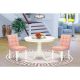 East West Furniture 3-Piece Linen White Finish Solid Wood Top - Round Dining Room Set - Seats-4 ANAS3-LWH-42-440-HD