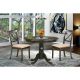 East West Furniture 3-Piece Round Cappuccino Finish Solid Wood Top Dining Table with 2 Chairs with Lattice Back ANBO3-CAP-C-440-HD