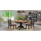 East West Furniture 3-Piece Round Black Finish Solid Wood Top Dining Table with 2-Chairs with Lattice Back ANNI3-BLK-LC-440-HD
