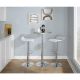 Lumisource Bistro Round-Ale 3-Piece Chrome Metal, White Faux Leather, and Silver Metal Top Bar Set BS3-BSTRORNSV+2ALECHRW
