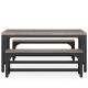 TRIBESIGNS WAY TO ORIGIN Halseey 3-Piece Gray 31 in. Tall Wood Dining Table Set with Bench Seats-4 for Home Dining Room HD-JW0502X-WYQ