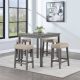 OSP Home Furnishings Celina 5-Pieces Antique Grey/Lt Grey Counter Height Dining Set CEL3636-GY