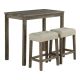 Furniture of America Protan 3-Piece Rectangular Brown Wood Top Dining Room Set with Biscuit-Tufted Seat (Seats 2) IDFSL3400BRPT3P