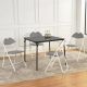 Homy Casa FIOT Modern Industrial Style 5-Piece Dining Set with Foldable Chairs-Ideal for Apartments and Small Spaces FIOT PEAG