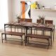 Costway 4-Piece Rectangle Brown Board Top Dining Room Set (Seats 4) HCST05077