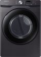 Samsung - 7.5 Cu. Ft. Stackable Electric Dryer with Sensor Dry - Black stainless steel