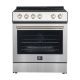 Forno Appliances - Leonardo Espresso 5.0 cu. ft. Slide-In Oven Electric Convection Range in Stainless-Steel with Antique Brass Accents