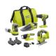 RYOBI ONE+ 18V Cordless 5-Tool Combo Kit with (2) 1.5 Ah Batteries, 18V Charger, and Bag