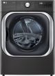 LG - 9.0 Cu. Ft. Stackable Smart Electric Dryer w/ Steam and Built-In Intelligence - Black steel