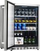 NewAir - 160-Can Built-In Commercial Grade Wine and Beverage Cooler with Weatherproof Design for Indoor or Outdoor Use - Stainless steel
