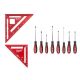 Milwaukee Screwdriver Set with 7 in. Rafter Square and 4-1/2 in. Trim Square Set (10-Piece) 48-22-2718-MLSQ070P