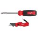 Milwaukee 14-in-1 Multi-Bit Screwdriver with FASTBACK 6-in-1 Folding Utility Knives with General Purpose Blade (2-Piece) 48-22-2900-48-22-1505