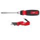 Milwaukee 14-in-1 Ratcheting Multi-Bit Screwdriver with FASTBACK 6-in-1 Folding Knife with General Purpose Blade (2-Piece) 48-22-2903-48-22-1505