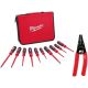 Milwaukee 1000-Volt Insulated Screwdriver Set with Case with 10-18 AWG Comfort Grip Wire Stripper and Cutter (11-Piece) 48-22-2210-48-22-3050