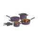 Bella - Fits-anywhere Kitchenware: 9-Piece Store More Ceramic Nonstick Cookware Set - Plum