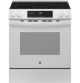 GE - 5.3 Cu. Ft. Slide-In Electric Range with Self-Clean and Steam Cleaning Option and Crisp Mode - White