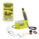 RYOBI ONE+ 18V Cordless Precision Craft Rotary Tool Kit with 1.5 Ah Battery, Charger, and Rotary Tool 29-Piece Kit PRT100K1-A90AS29