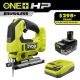 RYOBI ONE+ HP 18V 6.0 Ah Lithium-Ion HIGH PERFORMANCE Battery and Charger Kit with ONE+ HP 18V Brushless Jig Saw PSK016-PBLJS01B
