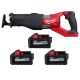 Milwaukee M18 FUEL 18V Lith-Ion Brushless Cordless Super SAWZALL Reciprocating Saw w/(3) High Output Battery Pack 6.0Ah 2722-20-48-11-1865-48-11-1862