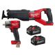 Milwaukee M18 FUEL 18V Lith-Ion Brushless Cordless Super SAWZALL Reciprocating Saw w/Impact Wrench & 2 High Output 6.0Ah Battery 2722-20-2962-20-48-11-1862