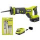 RYOBI ONE+ 18V Cordless Reciprocating Saw Kit with 4.0 Ah Battery, Charger, and Reciprocating Saw Blade Set (15-Piece) PCL515K1-A231501