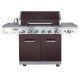 Nexgrill Deluxe 6-Burner Propane Gas Grill in Mocha with Ceramic Searing Side Burner