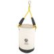 Graintex 12 in. Utility Canvas Tool Bucket Leather Bottom in White with Hook