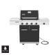 Nexgrill Deluxe 4-Burner Natural Gas Grill in Black with Ceramic Searing Side Burner and Gourmet Plus Cooking System