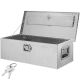 VEVOR 30 in. L x 13 in. W x 9.6 in. H Crossover Truck Tool Box Aluminum Bar Tread Tool Box with 2 Keys for Pick Up Truck Bed