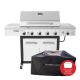 Nexgrill Deluxe 5-Burner Propane Gas Grill in Stainless Steel and Black with Side Burner with Cover